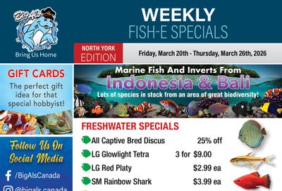 Big Al's (North York) Weekly Specials March 20 to 26