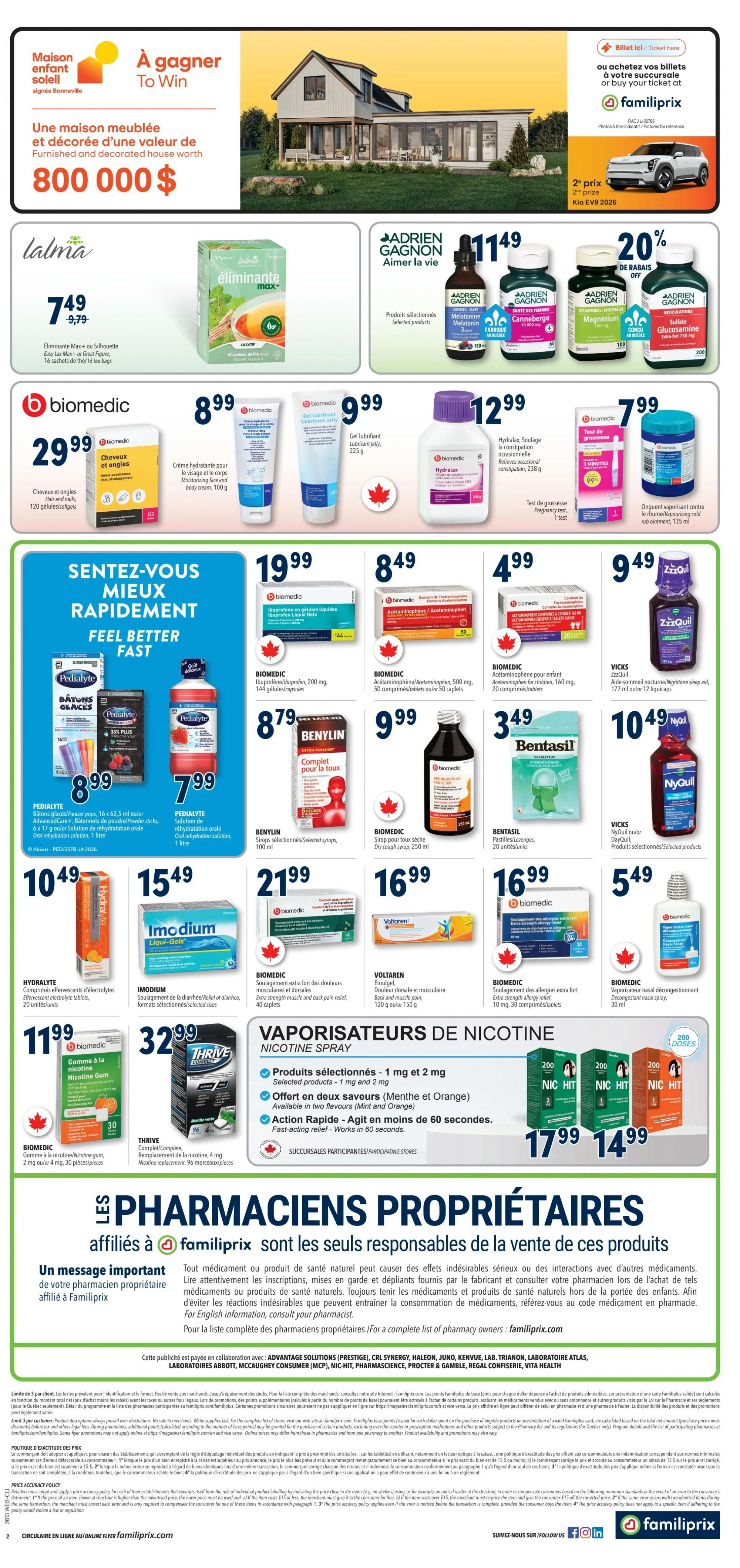 Familiprix Clinique Flyer March 26 to April 1