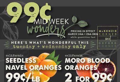 The Root Cellar Mid-Week Flyer March 24 and 25