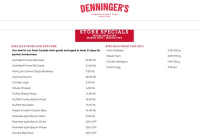 Denninger's Weekly Specials March 25 to 31