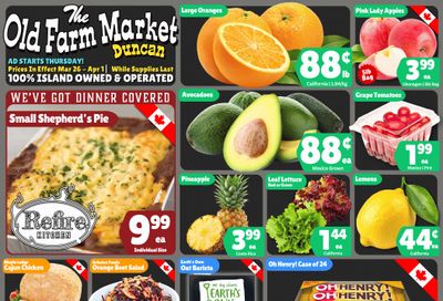 The Old Farm Market (Duncan) Flyer March 26 to April 1