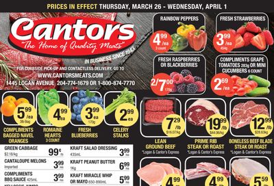Cantor's Meats Flyer March 26 to April 1