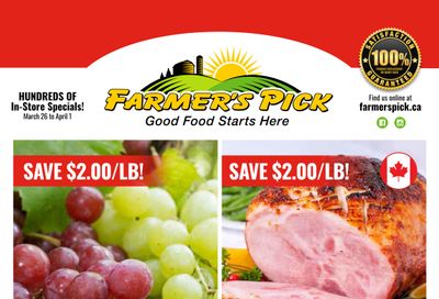 Farmer's Pick Flyer March 26 to April 1