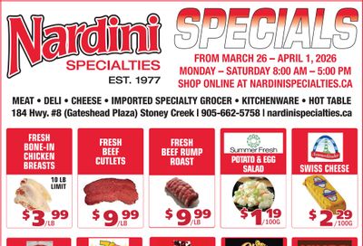 Nardini Specialties Flyer March 26 to April 1