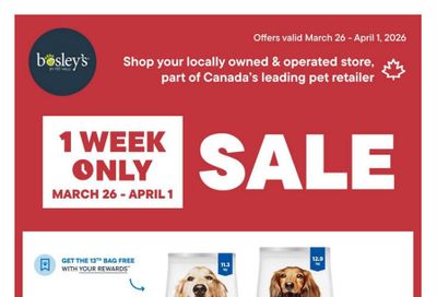 Bosley's by PetValu Flyer March 26 to April 1