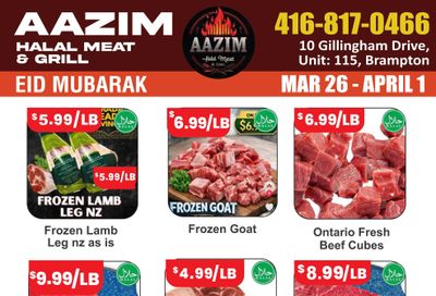 Aazim Halal Meat & Grill Flyer March 26 to April 1