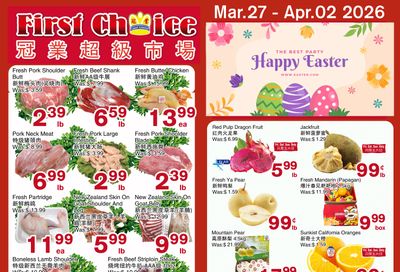 First Choice Supermarket Flyer March 27 to April 2