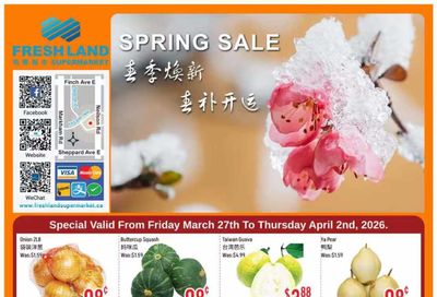 FreshLand Supermarket Flyer March 27 to April 2