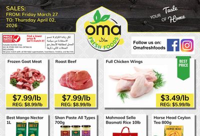 Oma Fresh Foods Flyer March 27 to April 2