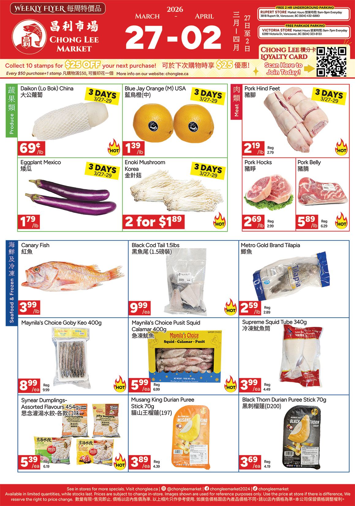 Chong Lee Market Flyer March 27 to April 2