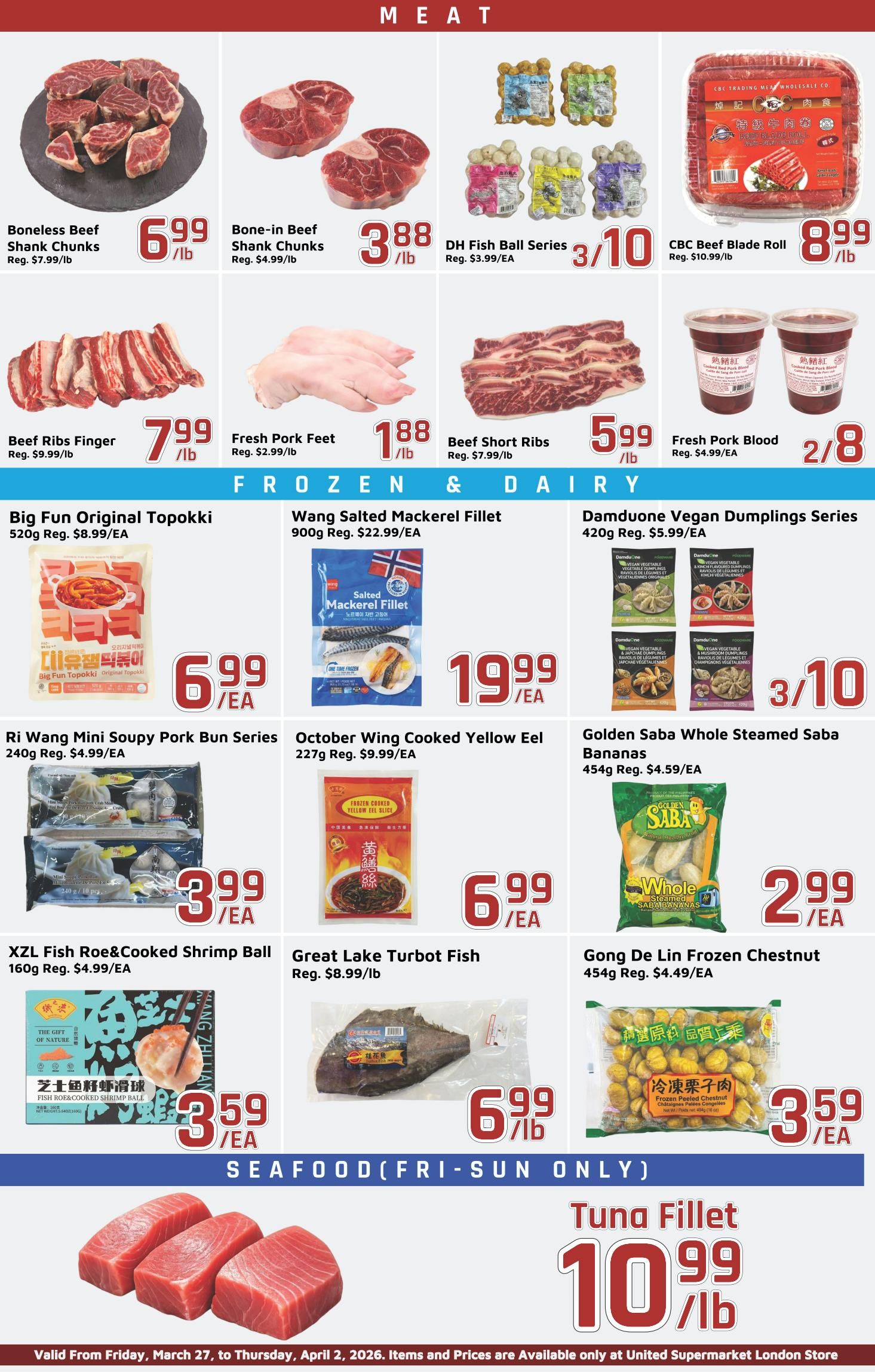 United Supermarket (London) Flyer March 27 to April 2