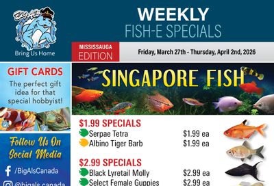 Big Al's (Mississauga) Weekly Specials March 27 to April 2