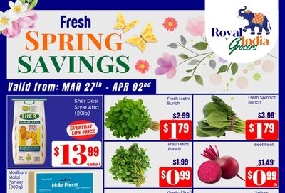 Royal India Grocers Flyer March 27 to April 2