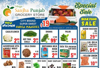 Sanjha Punjab Grocery Store Flyer March 27 to April 2