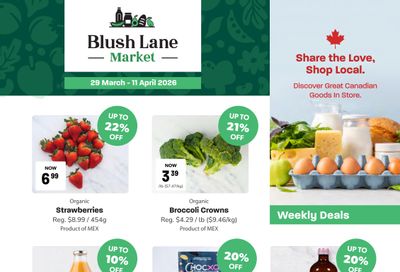 Blush Lane Organic Market Flyer March 29 to April 11