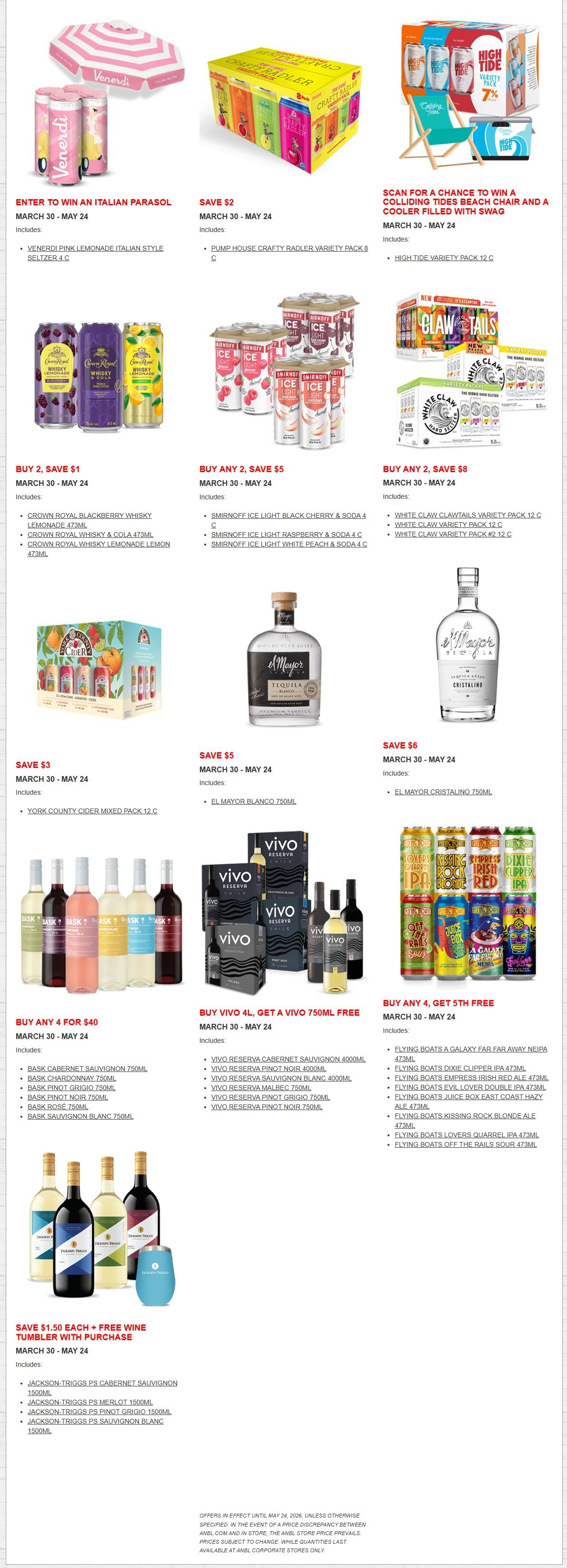 ANBL Hot Deals Flyer March 30 to May 24