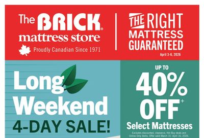 The Brick Mattress Store Flyer March 31 to April 16