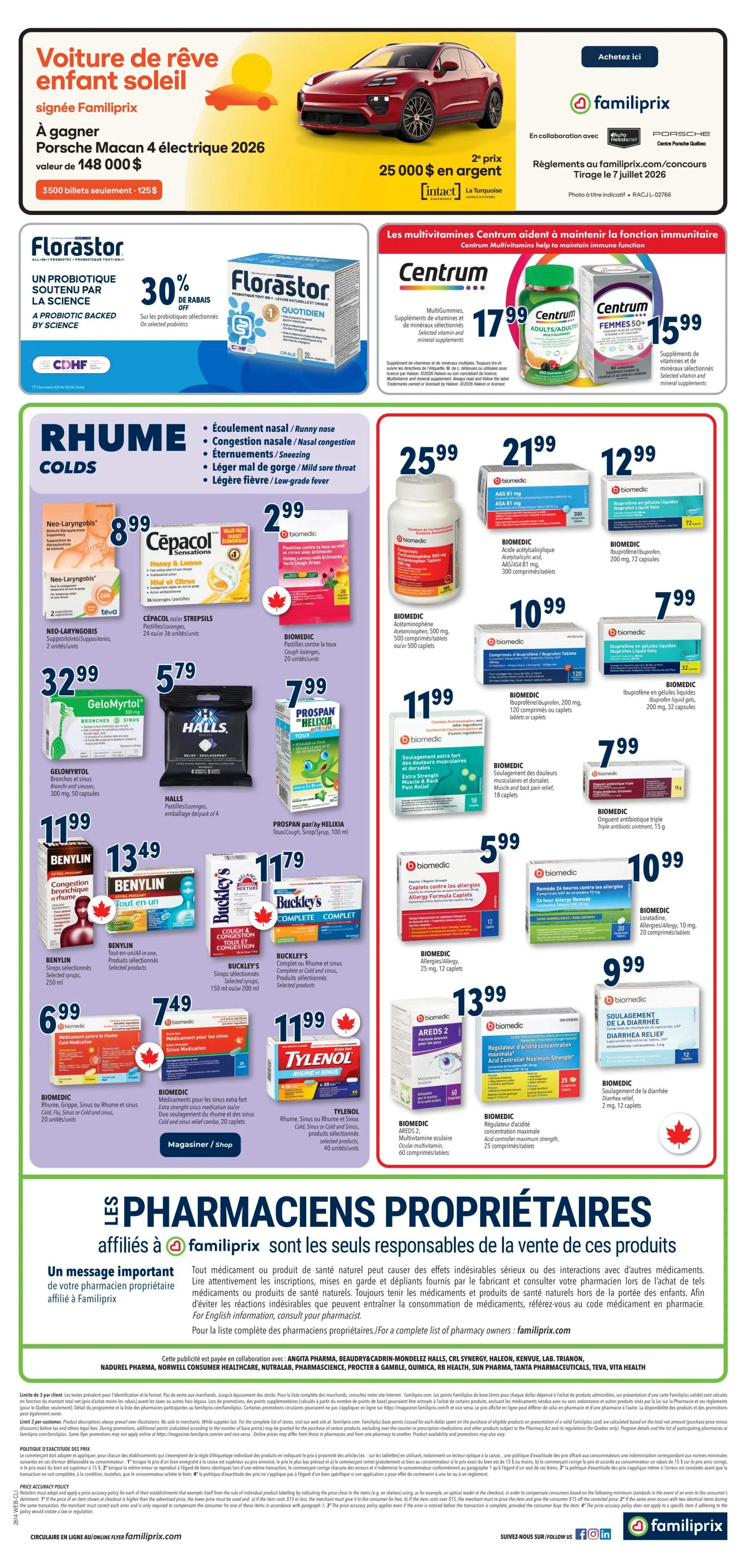 Familiprix Clinique Flyer April 2 to 8