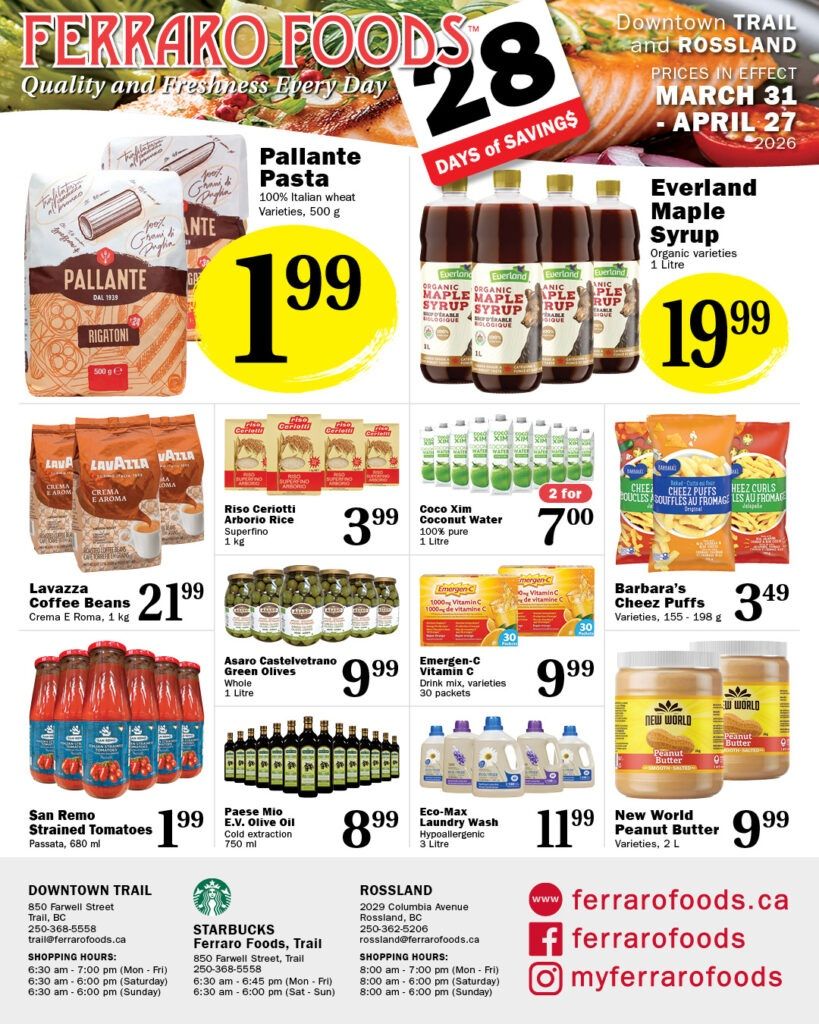 Ferraro Foods Monthly Flyer March 31 to April 27