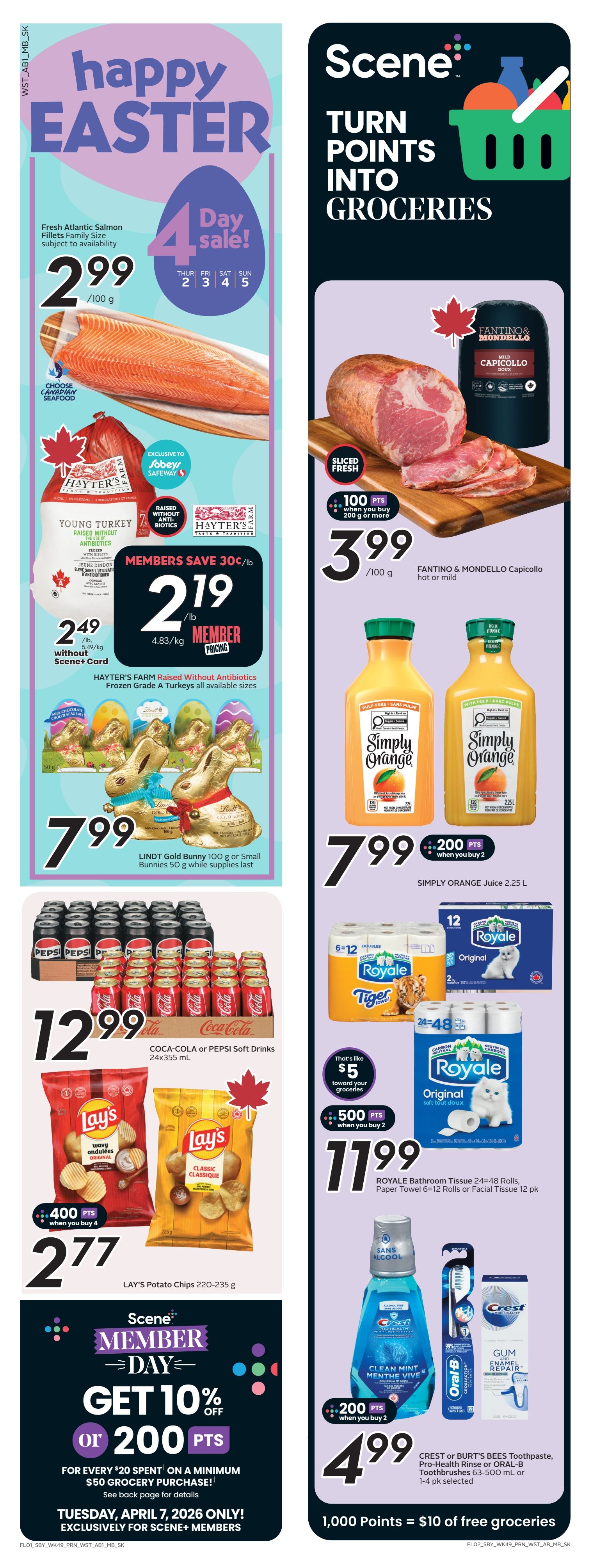 Sobeys/Safeway (SK & MB) Flyer April 2 to 8