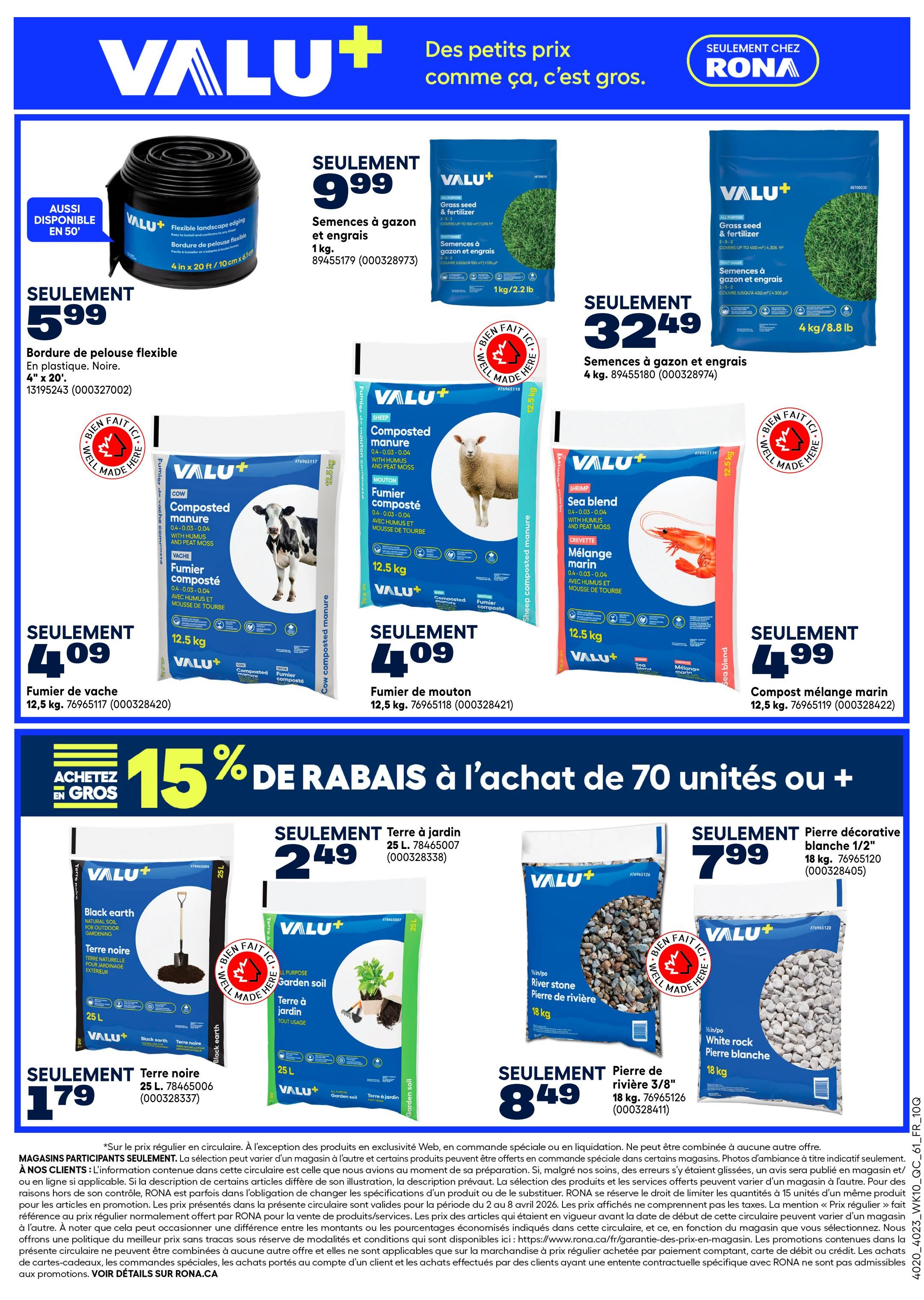 Rona & Rona+ (QC) Flyer April 2 to 8