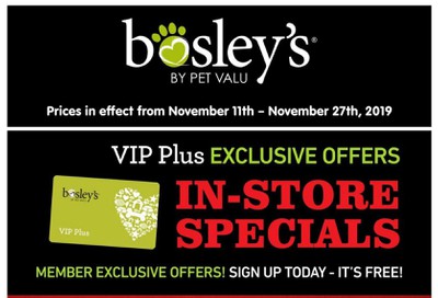 Bosley's by PetValu Loyalty in-store Flyer November 11 to 27