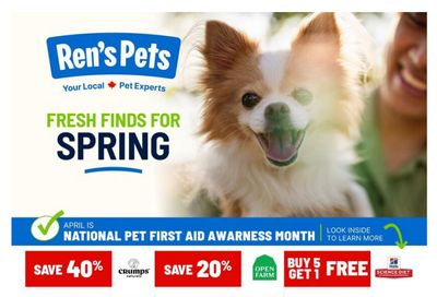 Ren's Pets April Savings Monthly Flyer April 1 to 30