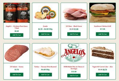 Angelo's Italian Bakery Monthly Specials April 1 to 30