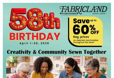 Fabricland (ON) Flyer April 1 to 30