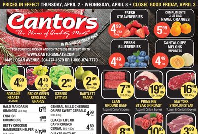 Cantor's Meats Flyer April 2 to 8