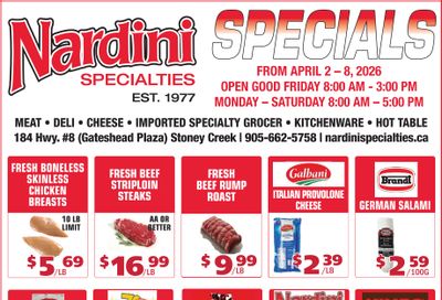 Nardini Specialties Flyer April 2 to 8