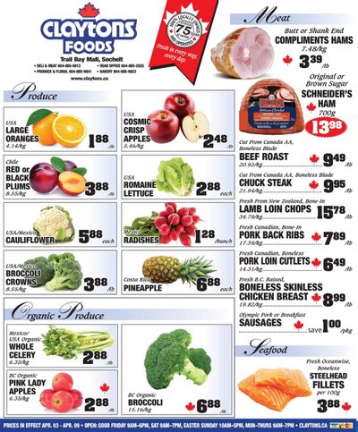 Claytons Heritage Market Flyer April 3 to 9