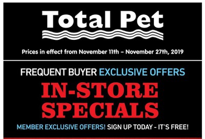 Total Pet Loyalty in-store Flyer November 11 to 27