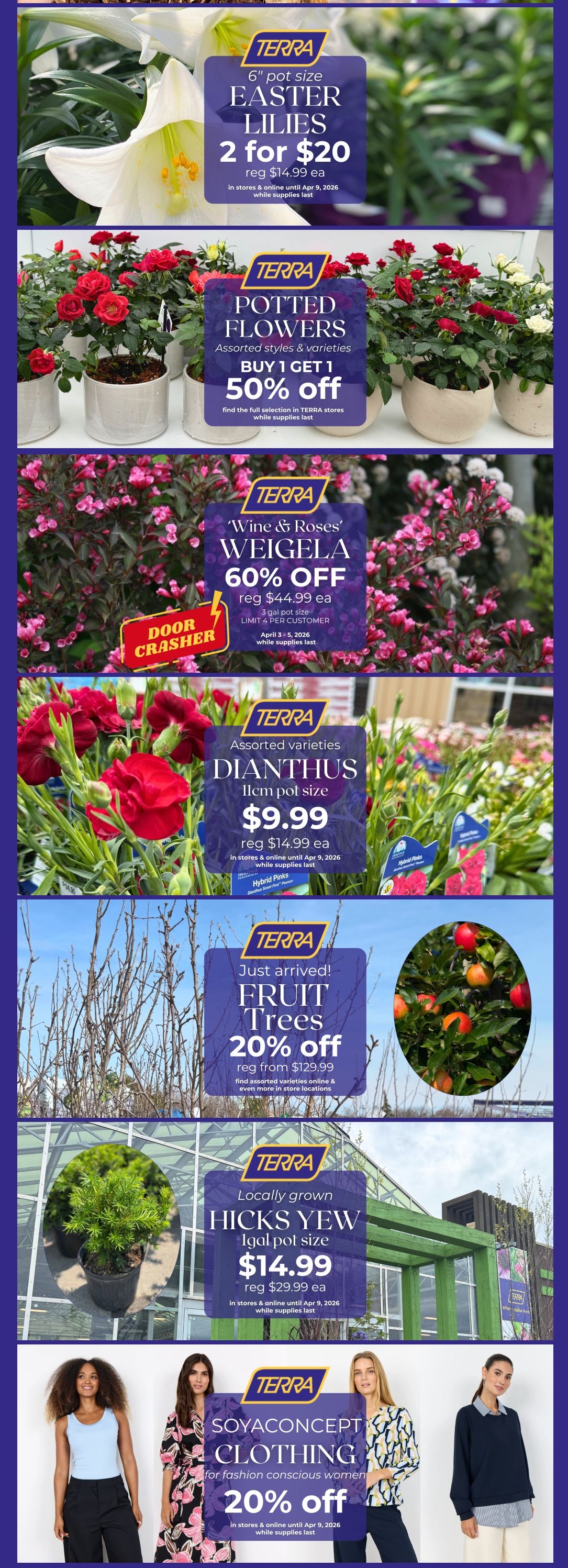 Terra Greenhouses Flyer April 3 to 9