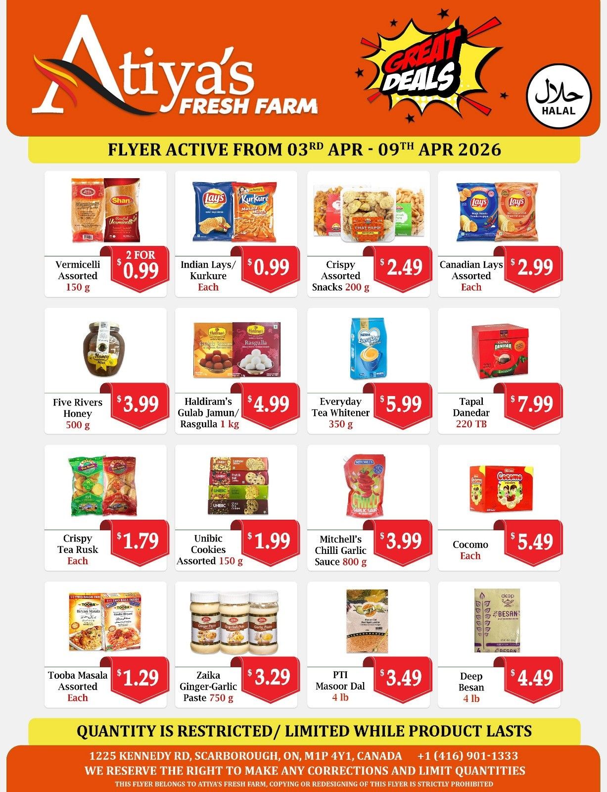 Atiya's Fresh Farm Flyer April 3 to 9