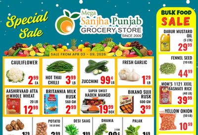 Sanjha Punjab Grocery Store Flyer April 3 to 9