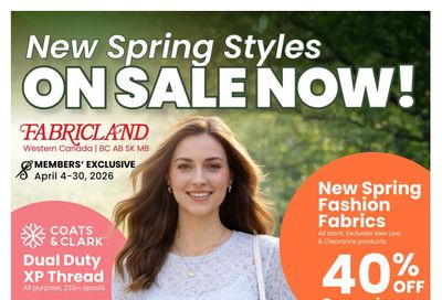 Fabricland (West) Flyer April 4 to 30