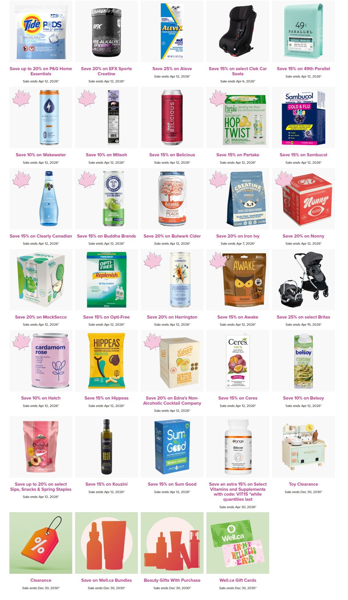 Well.ca Weekly Sales April 6 to 12