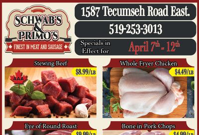Schwab's & Primo's Flyer April 7 to 13