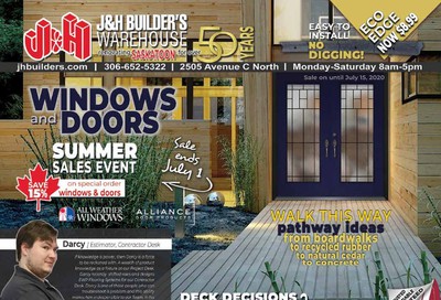 J&H Builder's Warehouse Flyer June 25 to July 15
