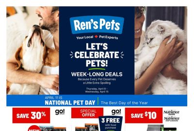 Ren's Pets Flyer April 9 to 15