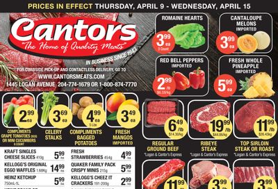Cantor's Meats Flyer April 9 to 15