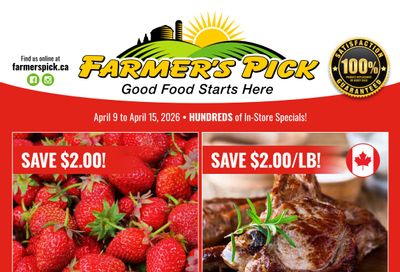 Farmer's Pick Flyer April 9 to 15