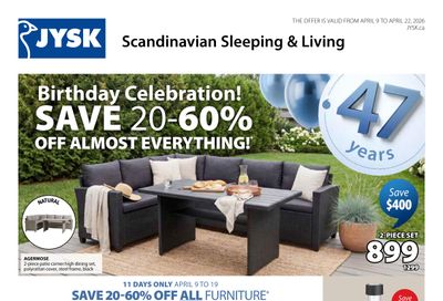 JYSK Flyer April 9 to 22