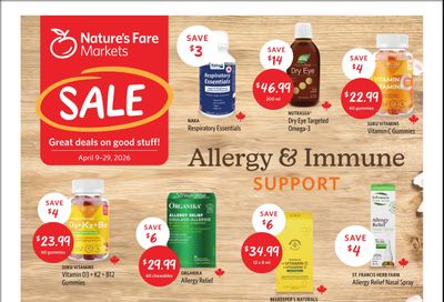 Nature's Fare Markets Flyer April 9 to 29