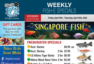 Big Al's (Kitchener) Weekly Specials April 10 to 16