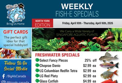 Big Al's (North York) Weekly Specials April 10 to 16