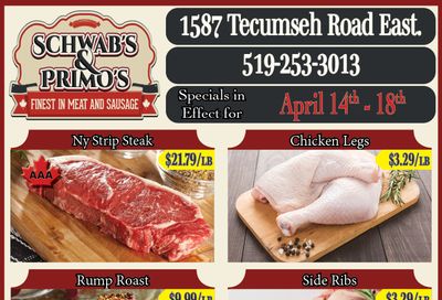 Schwab's & Primo's Flyer April 14 to 18