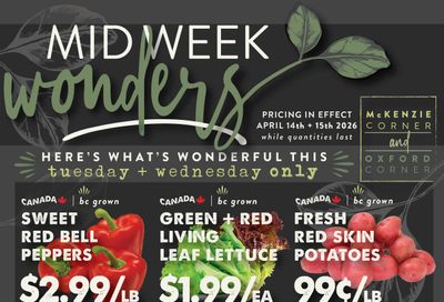 The Root Cellar Mid-Week Flyer April 14 and 15