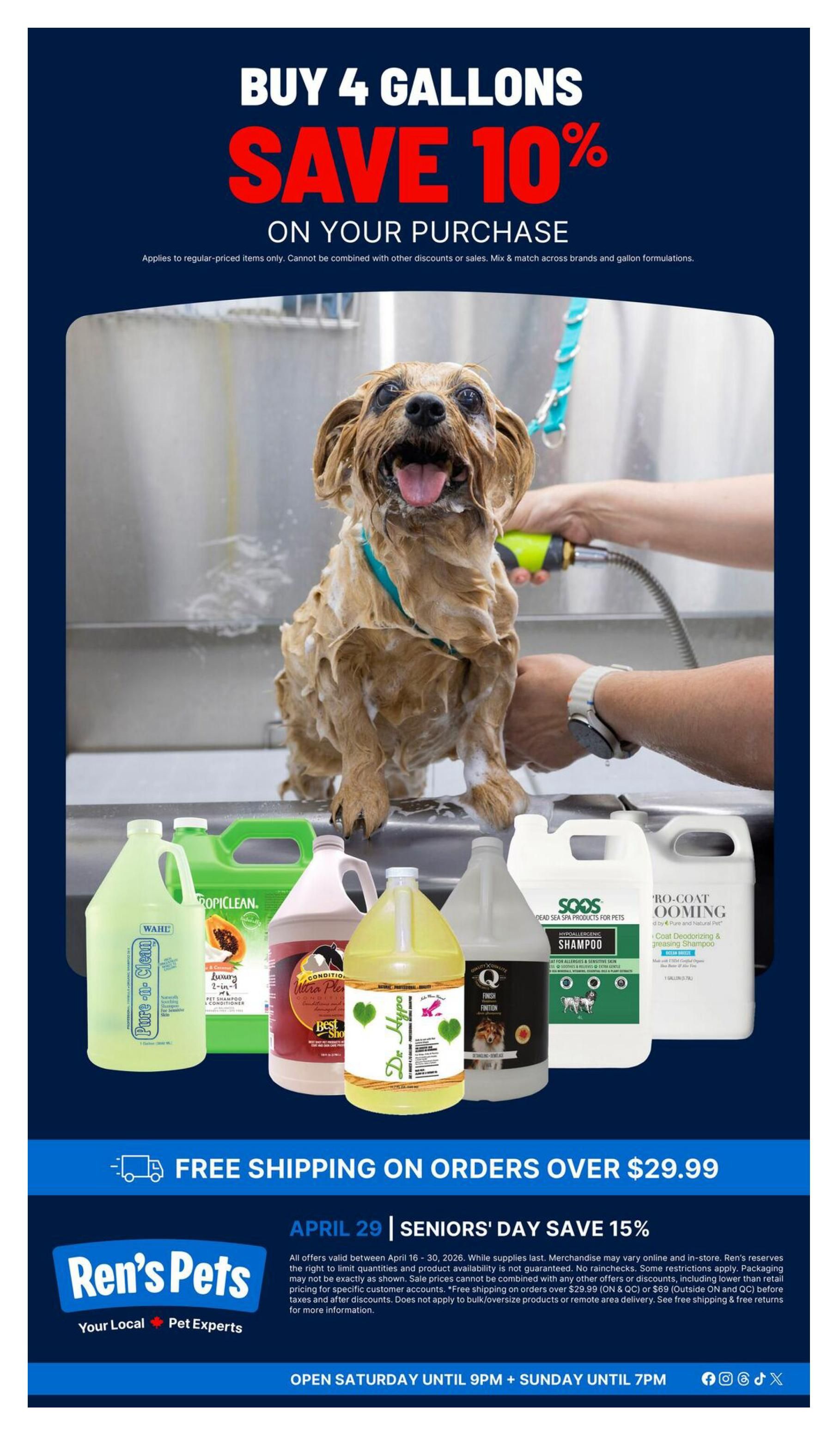 Ren's Pets Grooming Must Haves Flyer April 16 to 30